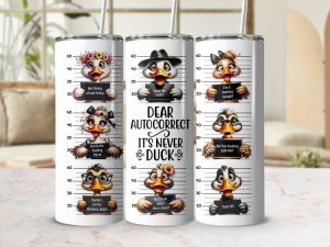 Funny Duck Mugshot Tumbler, Sarcastic Duck Quotes, Novelty Animal Gifts, Humorous Duck Lover Present, Cute Duck Gag Gift Tumbler